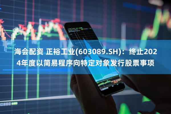 海会配资 正裕工业(603089.SH)：终止2024年度以简易程序向特定对象发行股票事项