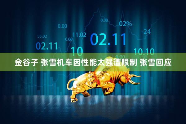 金谷子 张雪机车因性能太强遭限制 张雪回应